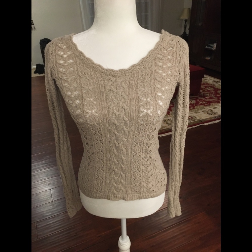 FREE PEOPLE Knitted beige pullover